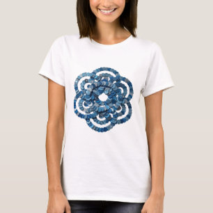 T-SHIRT DISQUES PAILLETÉS BLEUS ORNÉS DE PAILLETES ET DE R