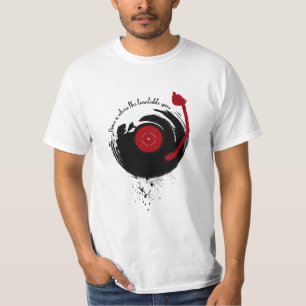 T-shirt Disques Vinyles La Maison Est Là Où Le Platine Tou