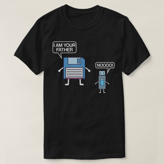 T-shirt Disquette USB Je suis votre père Geek d'ordinateur (Design devant)