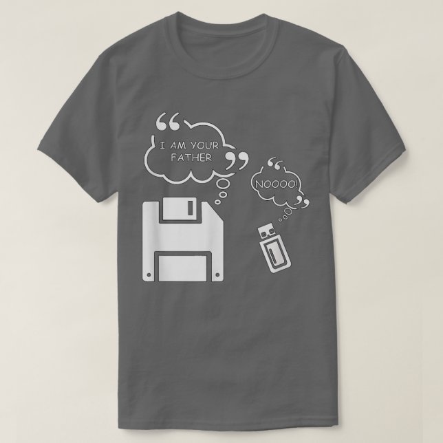 T-shirt Disquette USB Je suis votre père Informatique Tech (Design devant)