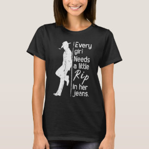 T-shirt Distabilisée Chaque Fille A Besoin De Petite Rip D