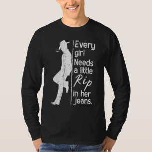 T-shirt Distabilisée Chaque Fille A Besoin De Petite Rip D