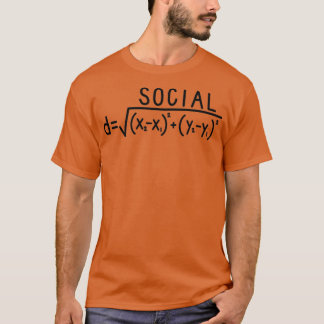 T-shirt Distance sociale formule Bleu clair