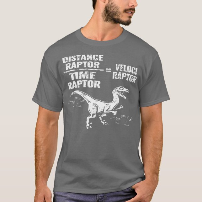 T-shirt Distance Time Raptor Velociraptor Equation  Fun (Devant)