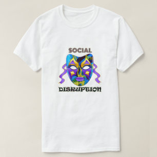 T-shirt Distances sociales Perturbation Bold Coloré Masque