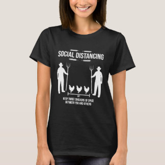 T-shirt Distanciation sociale Trois poules de l'agriculteu