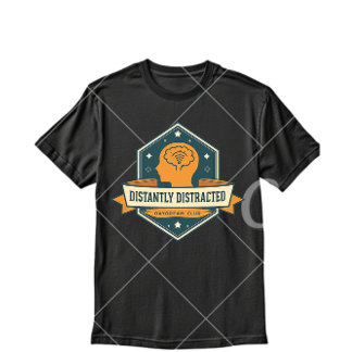 T-shirt Distantly Distracted – Vintage Sarcastic Mental He