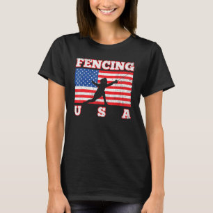 T-shirt Distesse de l'espadon américain drapeau escrime