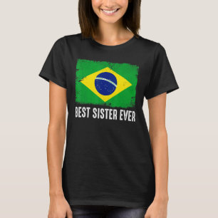 T-shirt Distorsion Brésil Drapeau meilleure soeur jamais p