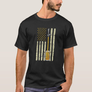 T-shirt Distorsion Drapeau Américain Bande De Bière Robine
