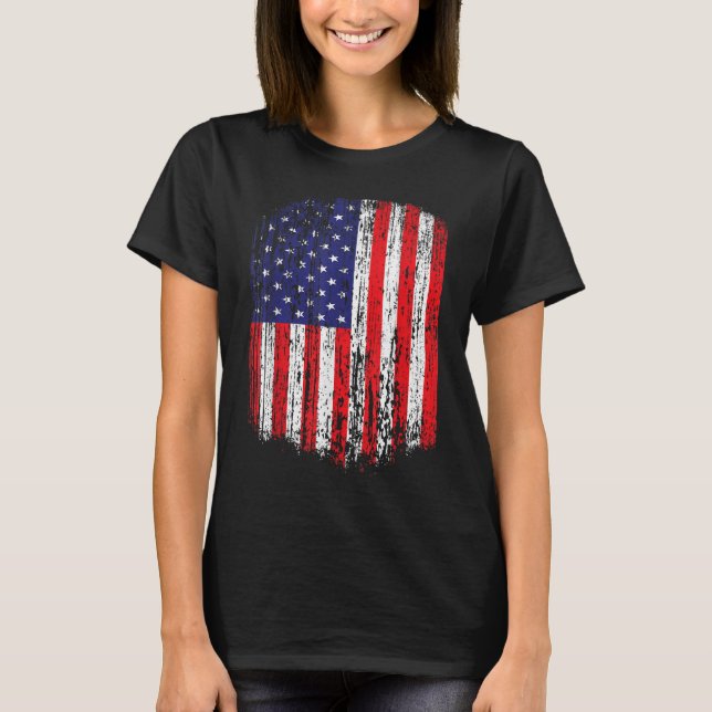 T-shirt Distorsion du drapeau américain patriotique (Devant)