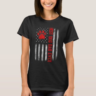 T-shirt Distorsion Nous Drapeau Meilleur Chien Papa Jamais