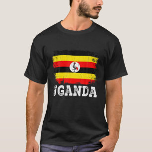 T-shirt Distorsion Ouganda Drapeau Hommes Femmes Enfant Pa