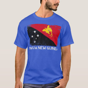 T-shirt Distorsion Papouasie-Nouvelle-Guinée Drapeau Homme