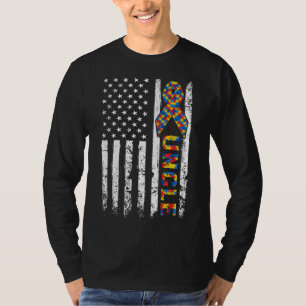 T-shirt Distorsion Usa Drapeau Autisme Sensibilisation Onc