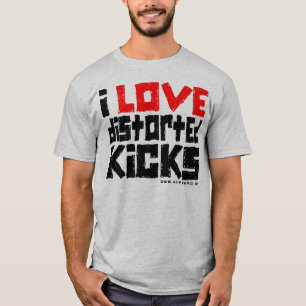 T-shirt distortedkicks02-red&black