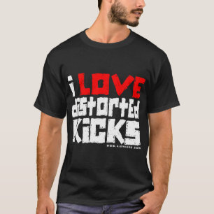 T-shirt distortedkicks02-red&white