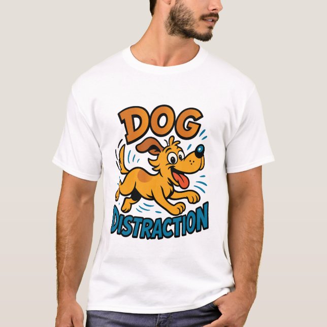 T-shirt Distraction de chien (Devant)
