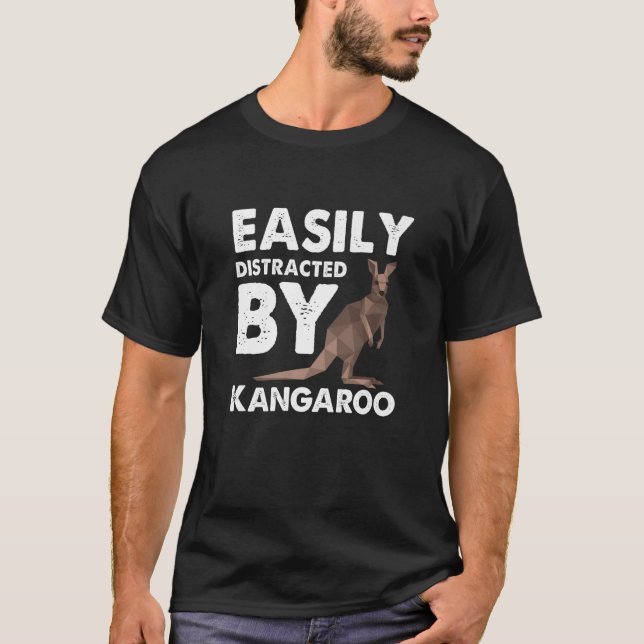 T-shirt Distrait Par Kangaroo Outback Australia Marsupial (Devant)