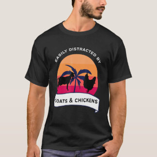 T-shirt Distrait par les chèvres et les poules