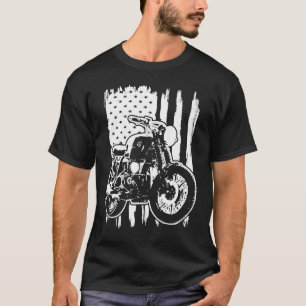 T-shirt Distressed American Flag Motorcycle Rider