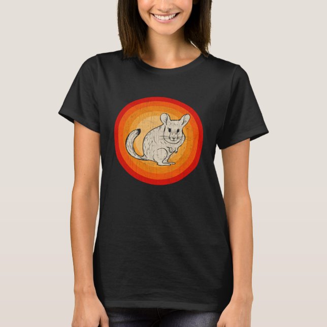 T-shirt Distressed Chinchilla  Retro Style (Devant)