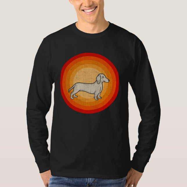 T-shirt Distressed Dachshund Dog  Retro Style (Devant)