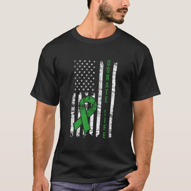 T-shirt Distressed Donation Life Usa Drapeau Orgue Ney Don (Devant)