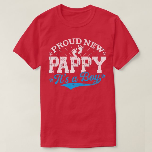 T-shirt Distressed Gender Reveal Fier New Pappy C'est un B (Design devant)