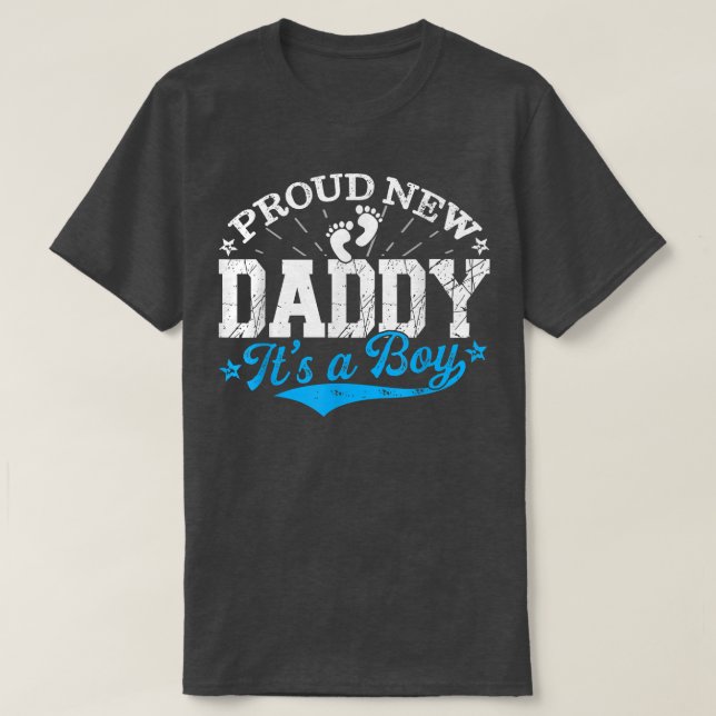 T-shirt Distressed Gender Reveal Fier Nouveau papa C'est u (Design devant)