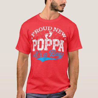 T-shirt Distressed Gender Reveal Fier Nouveau Poppa C'est