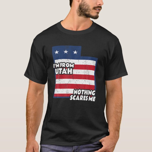 T-shirt Distressed I'm From Utah Home State UT Nothing Sca (Devant)