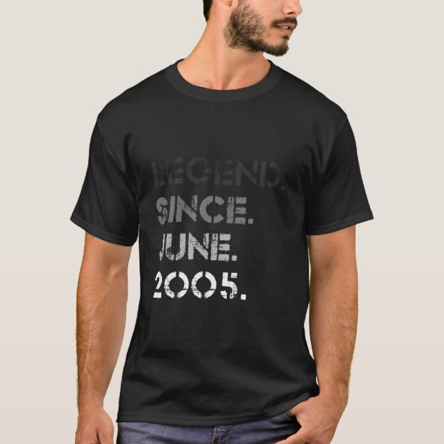 T-shirt Distressed Legend Since June 2005 18Th Bday 18 (Devant)
