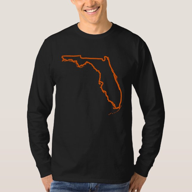 T-shirt Distressed Orange Florida Outline (Devant)