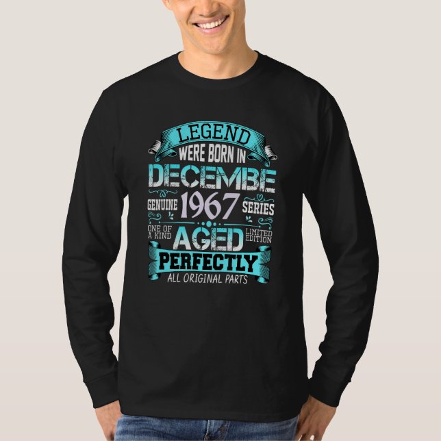 T-shirt Distressed Quote Legend Were Born In Decembe Genui (Devant)