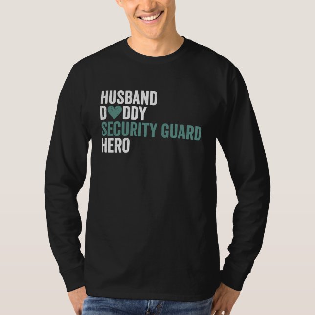 T-shirt Distressed Security Guard  Husband Daddy Security  (Devant)