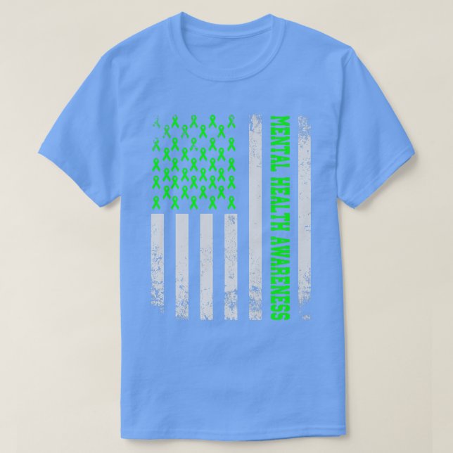 T-shirt Distressed US American Flag, Mentale Health Award (Design devant)