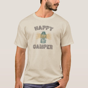 T-shirt Distressed Vintage Happy Camper Lantern Design T-S