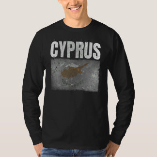 T-shirt Distresses Chypre Drapeau Graphique Pour Hommes Fe