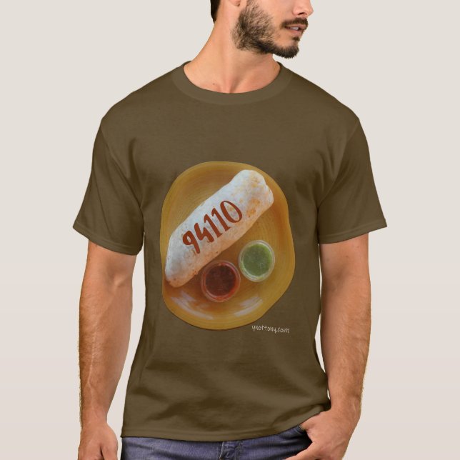 T-shirt District de Mission Burrito | San Francisco 94110 (Devant)