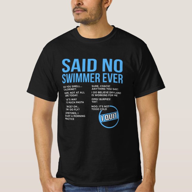 T-shirt Dit Pas Nager Jamais Nager Entraîneur De Baignade  (Devant)