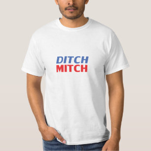 T-shirt Ditch Mitch rouge blanc bleu moderne typographie d