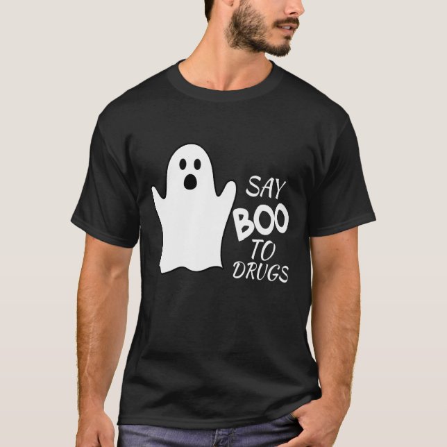T-shirt Dites Boo To Drugs Halloween Red Ribbon Week Award (Devant)