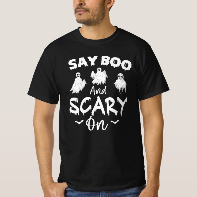 T-shirt Dites botte et effrayant sur - drôle idée cadeau h (Devant)