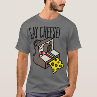 T-shirt Dites fromage Hipster drôle appareil photo instant