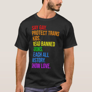 T-shirt Dites Gay Protéger les enfants trans Lire les livr