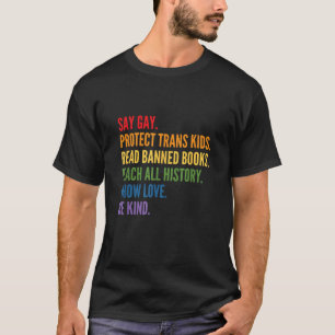 T-shirt Dites Gay Protéger les enfants trans Lire Livres i