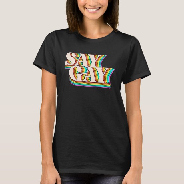 T-shirt Dites Gay Rainbow Subtle Pride Floride Equality Lg (Devant)