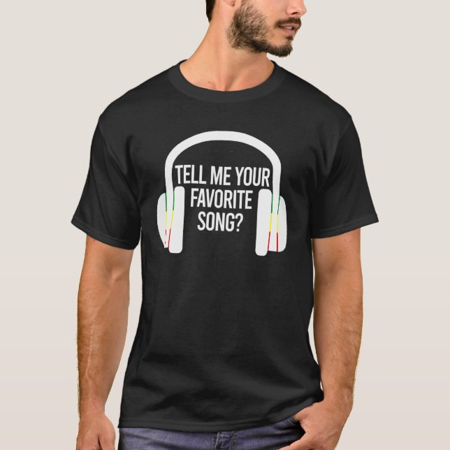 T-shirt Dites-moi votre chanson préférée casque brise-glac (Devant)