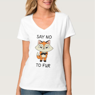 T-shirt Dites non à Fur - Triste Fox